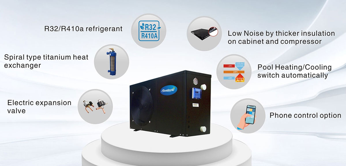 Air Source Heat Pump for Indoor / Outdoor Swimming Pool Core Strengths